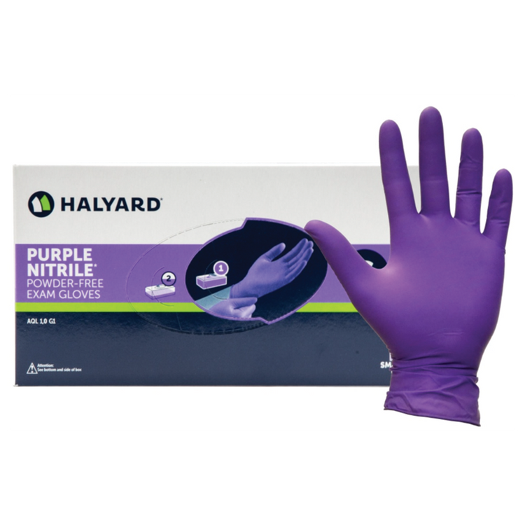 Halyard Purple Nitrile Examination Glove Powder Free Non Sterile