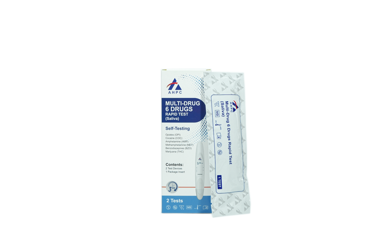 AHPC Multi-Drug 6 Drugs RapidTest (Oral Fluid)OPI50/COC50/AMP50+MET50/BZO10+THC 15 Box/2 Tests