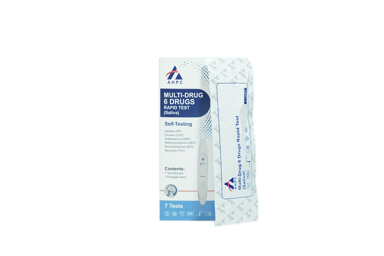 AHPC Multi-Drug 6 Drugs RapidTest (Oral Fluid)OPI50/COC50/AMP50+MET50/BZO10+THC 15 Box/7 Tests