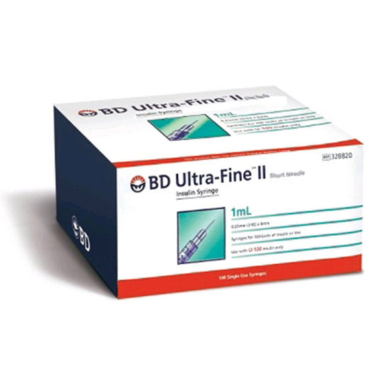 BD Ultra-Fine Insulin Syringe 1ml c/w 31G x 8mm Needle Thin Wall