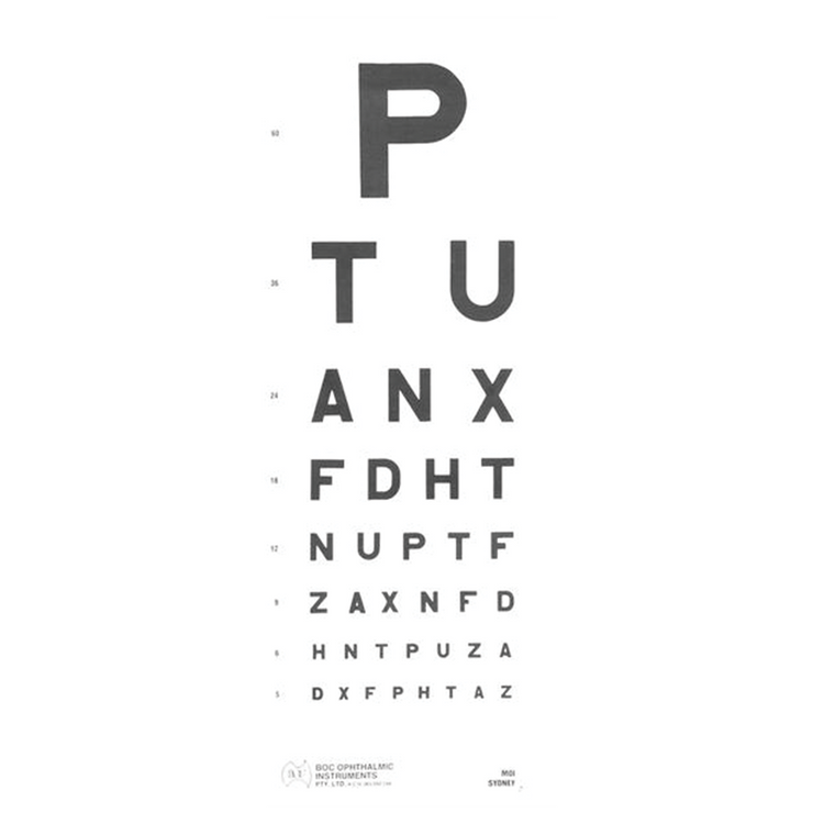 BOC Instruments 42532 3m PTU Eye Chart