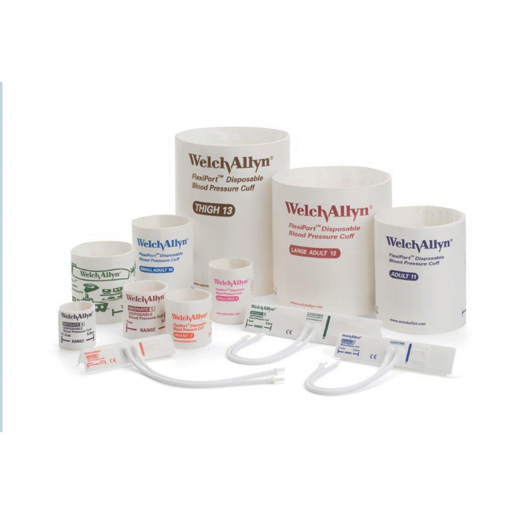 Welch Allyn Flexiport Disposable Blood Pressure Multicuff Kit - 8 Cuff Sizes