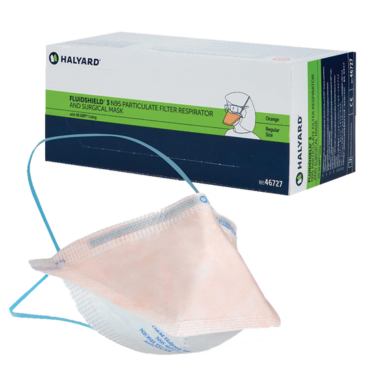 Halyard Surgical N95 Respirator Mask - FLUIDSHIELD - Box of 35