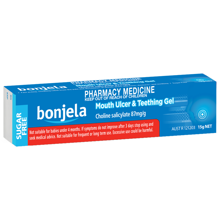 Bonjela Mouth Ulcer and Teething Gel 87mg/g Choline Salicylate 15g