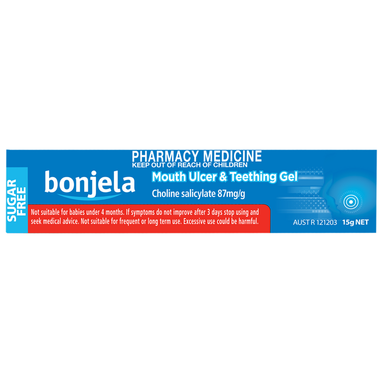 Bonjela Mouth Ulcer and Teething Gel 87mg/g Choline Salicylate 15g