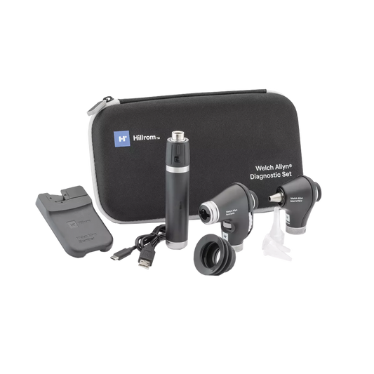 Hillrom Welch Allyn 71-PM3LXE Portable Diagnostic Set PanOptic Plus, MacroView Plus, Li-Ion Plus USB-C Power Handle, iExaminer