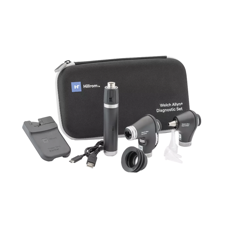 Hillrom Welch Allyn 71-PM3LXE Portable Diagnostic Set PanOptic Plus, MacroView Plus, Li-Ion Plus USB-C Power Handle, iExaminer