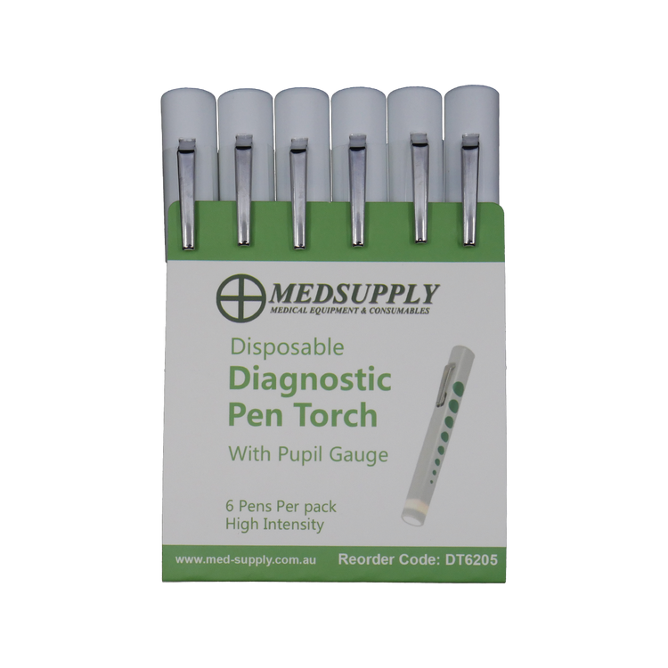 Disposable Halogen Globe Penlight with Pocket Clip & Pupil Gauge