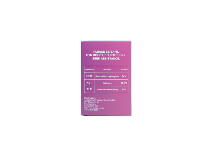 AHPC Drink Check Test (KET4mg/ml+FLZ250µg/ml+GHB12mg/ml) Packet/10 Tests