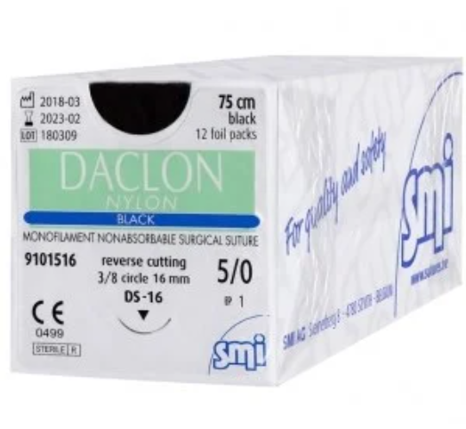 SMI Daclon Non-Absorbable Monofilament Suture - Black