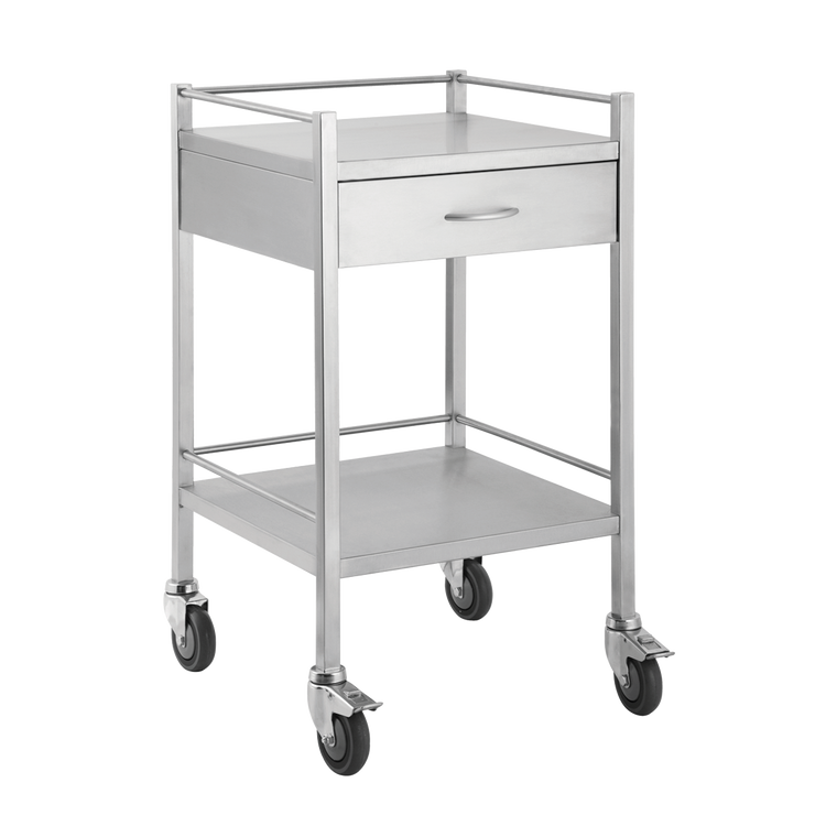 Pacific Medical 50cm x 50cm x 90cm Stainless Steel Trolley