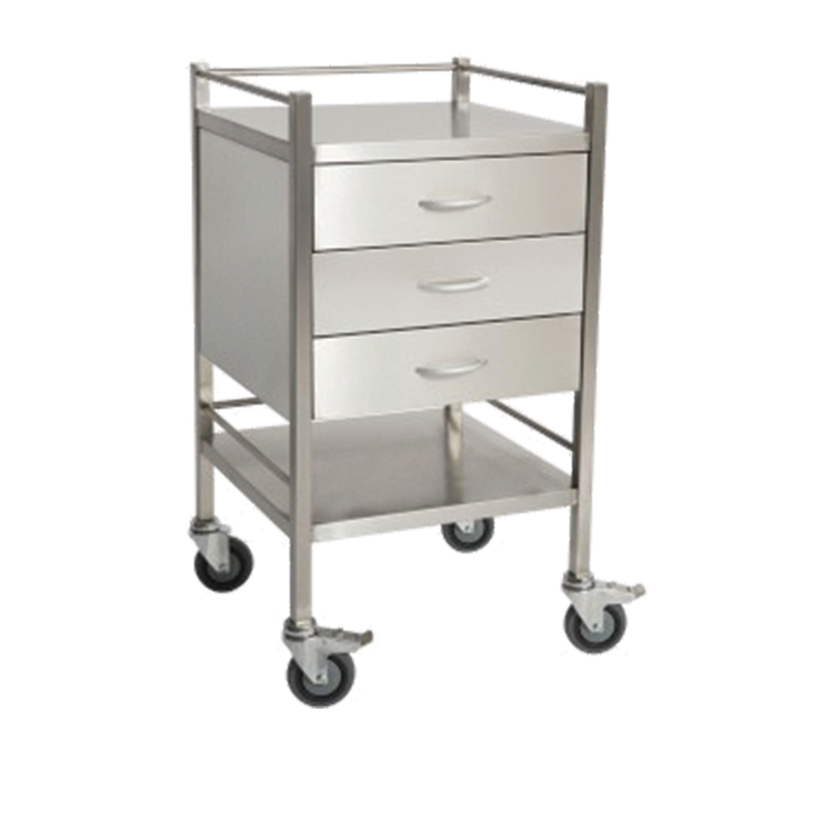 Pacific Medical 50cm x 50cm x 90cm Stainless Steel Trolley