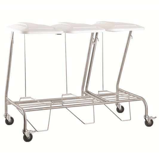 Pacific Medical Triple Linen Skip Trolley with Lid