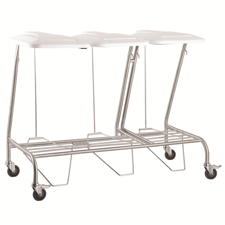 Pacific Medical Triple Linen Skip Trolley with Lid