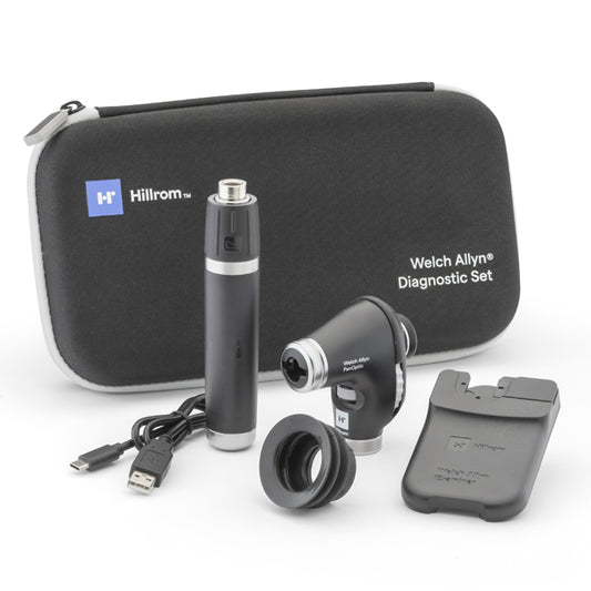 Hillrom Welch Allyn 71-PX3LXE Portable Diagnostic Set PanOptic Plus, Li-Ion Plus USB-C Power Handle, iExaminer