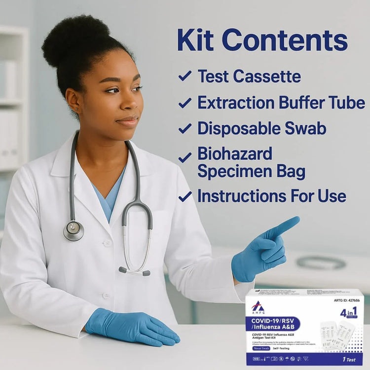 AHPC 4-in-1 Rapid Antigen Test (Covid-19, RSV and Influenza A&B) Box/6 Tests