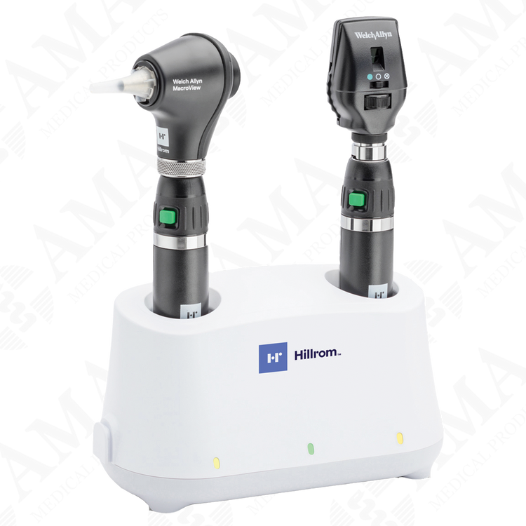 Hillrom Welch Allyn 71-SM2LDX Desk Set LED Coaxial Ophthalmoscope, MacroView Basic, Li-Ion Basic Power Handle USB