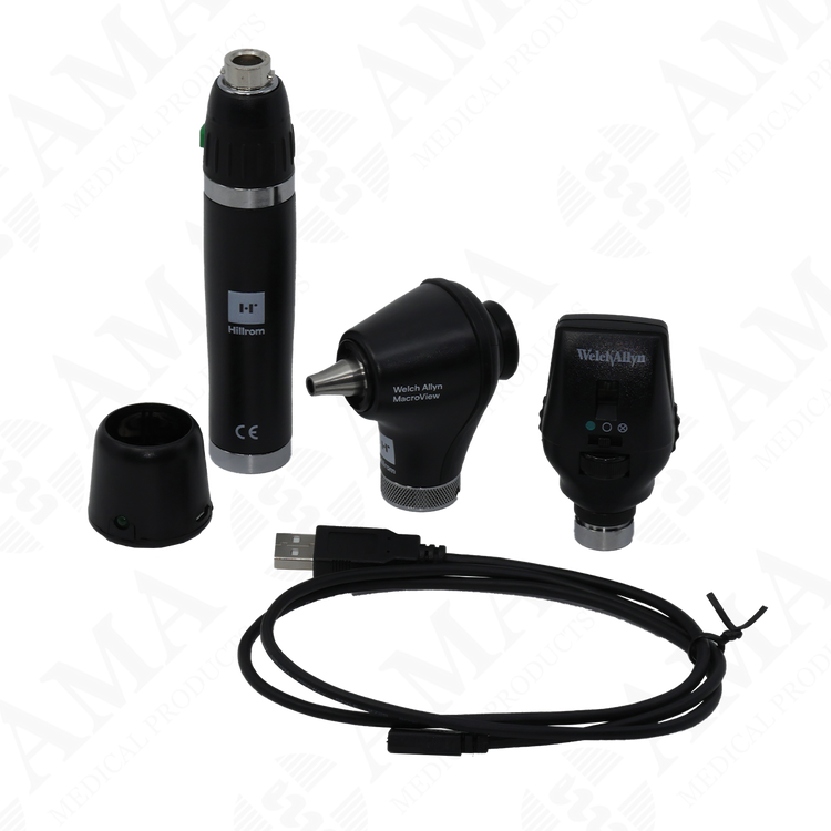 Hillrom Welch Allyn 71-SM2LXU Portable Diagnostic Set LED Coaxial Ophthalmoscope, MacroView Basic, Li-Ion Basic Power Handle USB