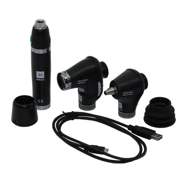 Hillrom Welch Allyn 71-PM2LXU Portable Diagnostic Set PanOptic Basic, MacroView Basic, Li-Ion Basic Power Handle USB