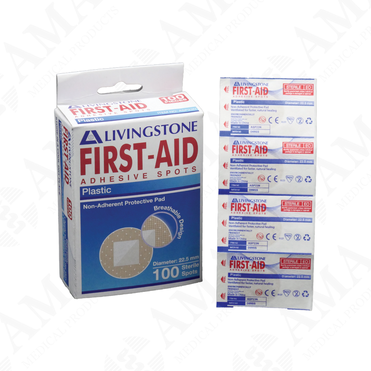 Livingstone First-Aid Adhesive Spots 22mm Diameter Sterile