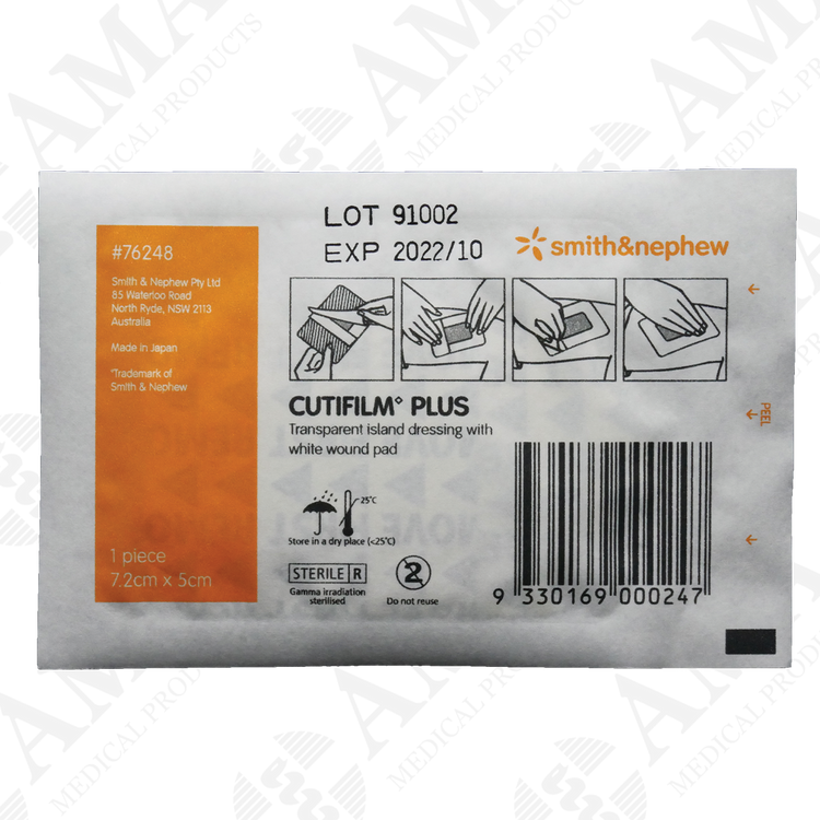 Smith & Nephew Cutifilm Plus Waterproof Film Island Dressing 5x7.2cm