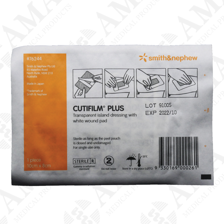 Smith & Nephew Cutifilm Plus Waterproof Film Island Dressing 8 x 10 cm