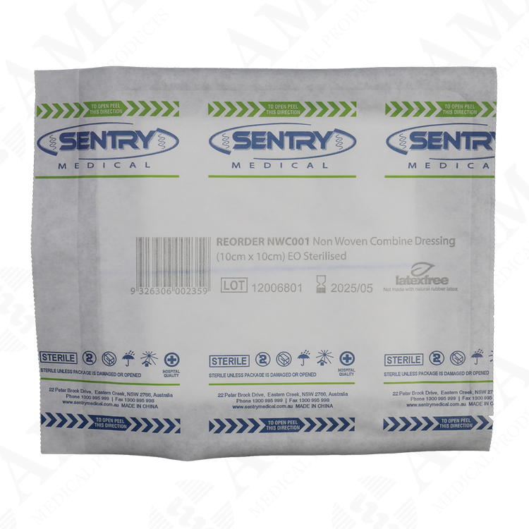 Sentry Non Woven Combine Dressing 10x10cm Sterile