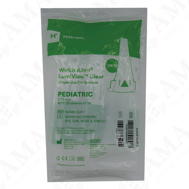 Hillrom Welch Allyn Universal LumiView Clear Disposable Ear Speculum