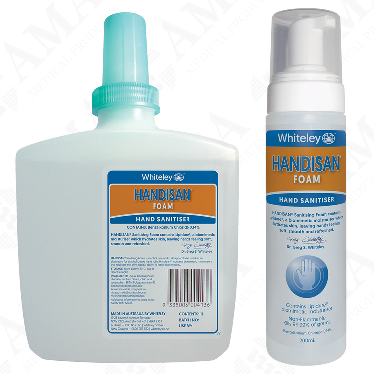 Handison Foam Hand Sanitiser Alcohol Free (Various Sizes)
