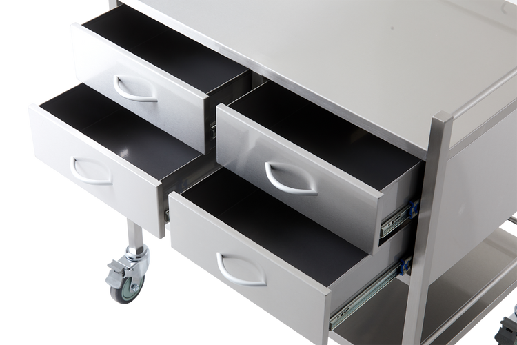 Pacific Medical 80 x 50 x 90cm Stainless Steel Trolley