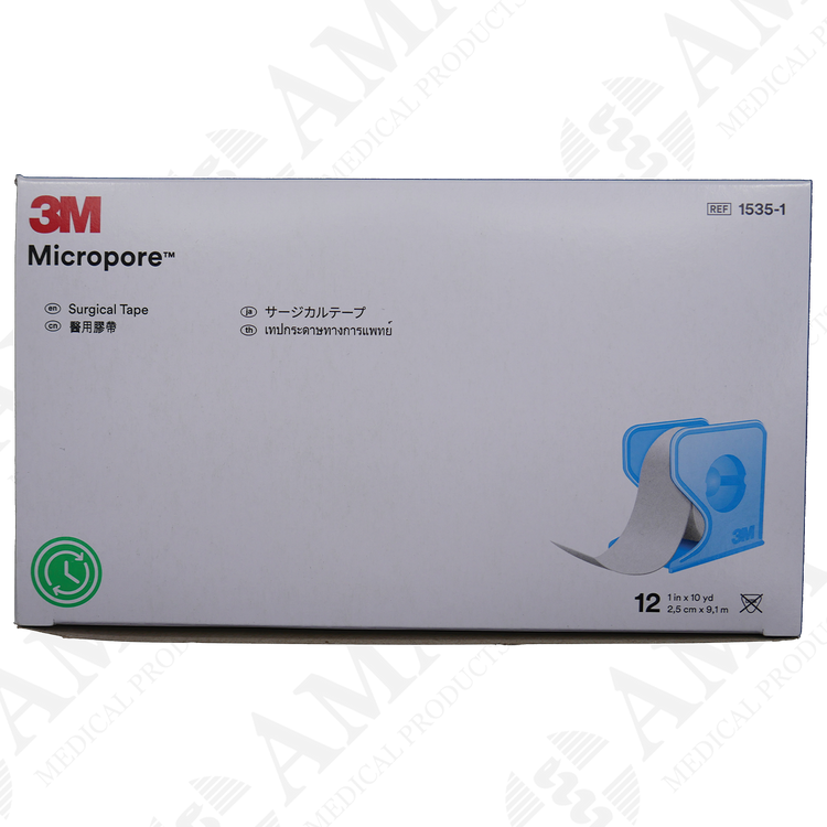 3M Micropore Paper Surgical Tape - White with Dispenser