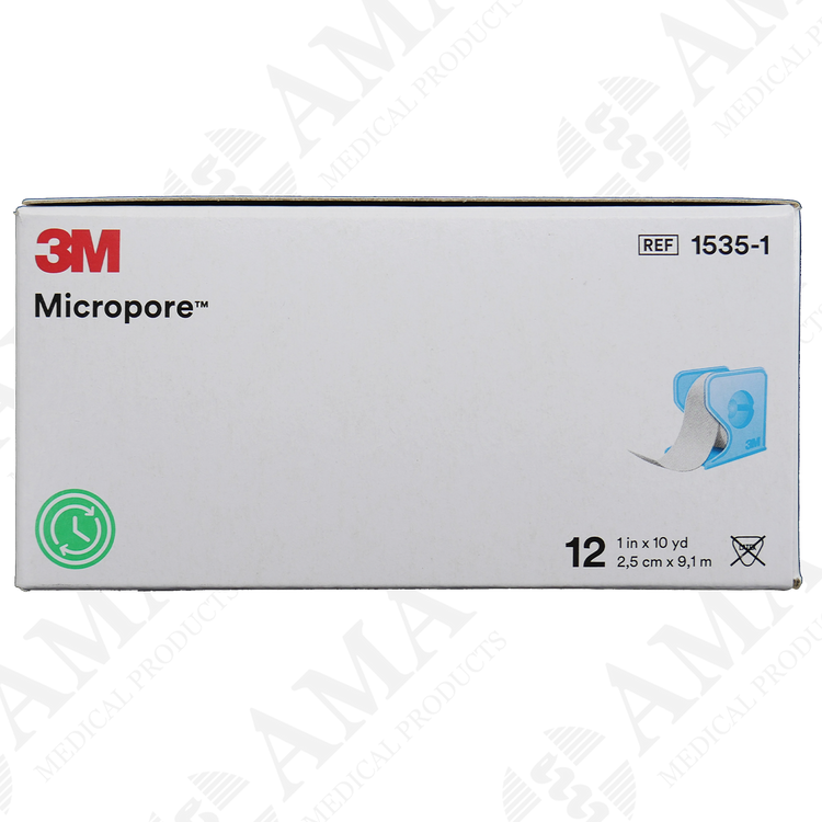 3M Micropore Paper Surgical Tape - White with Dispenser
