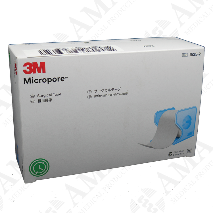 3M Micropore Paper Surgical Tape - White with Dispenser