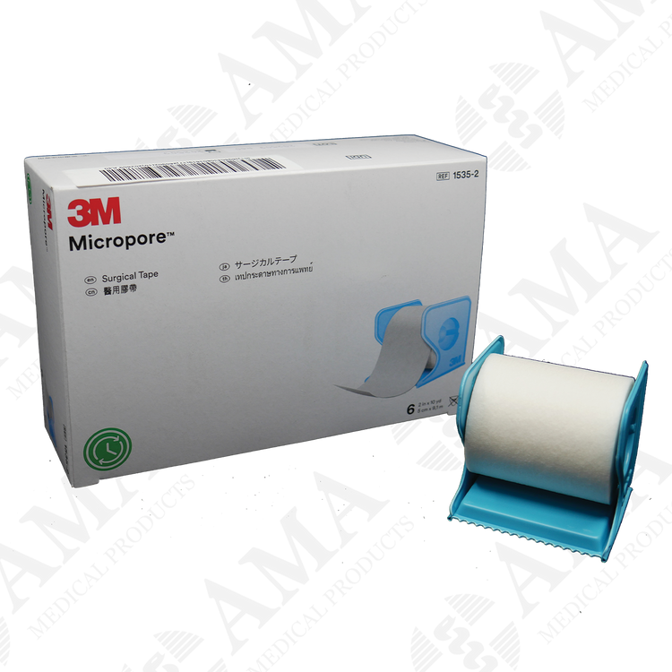 3M Micropore Paper Surgical Tape - White with Dispenser