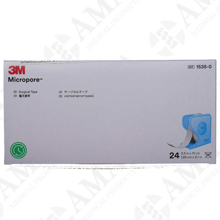3M Micropore Paper Surgical Tape - White with Dispenser