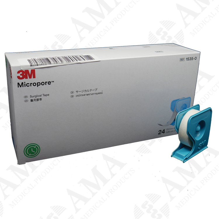 3M Micropore Paper Surgical Tape - White with Dispenser