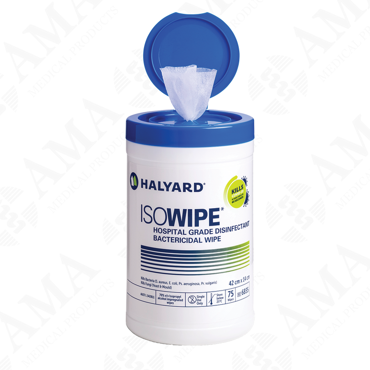Halyard Isowipe Bactericidal Wipe Canisters