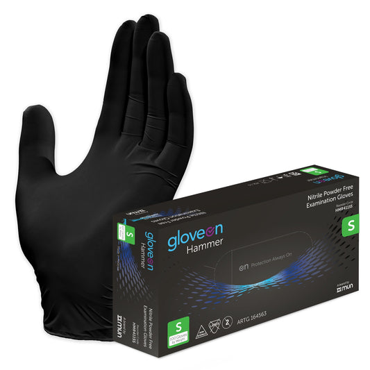 Mun Gloveon Hammer Black Nitrile Examination Glove