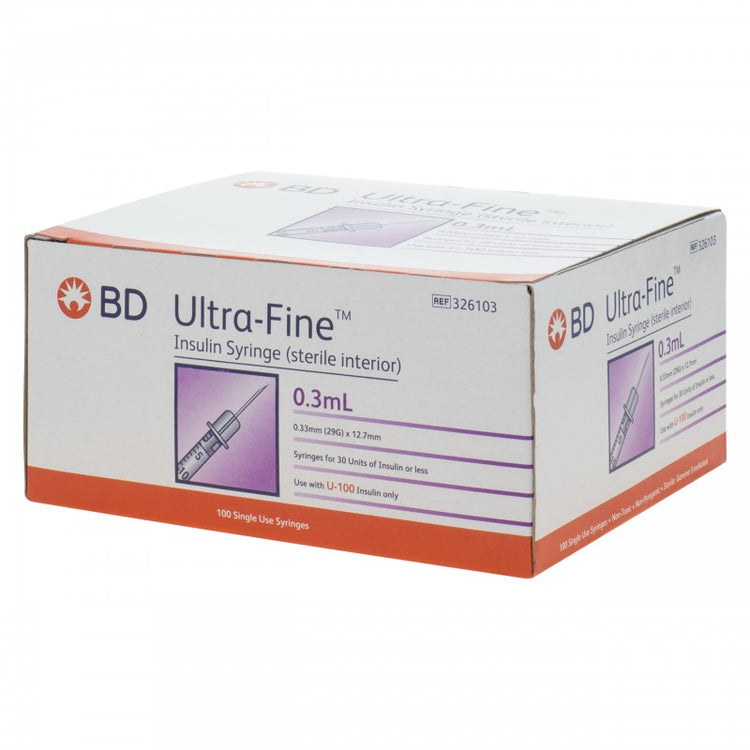 BD Ultra-Fine Insulin Syringes 0.3ml with 29G x 12.7mm Needle