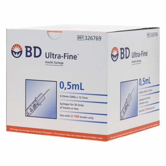 BD Ultra-Fine Insulin Syringe 0.5ml with 29G x 12.7mm Needle