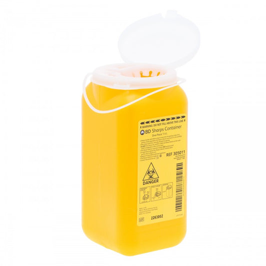 BD Sharps Collector 1.4 Ltr One-Piece Temporary Closure