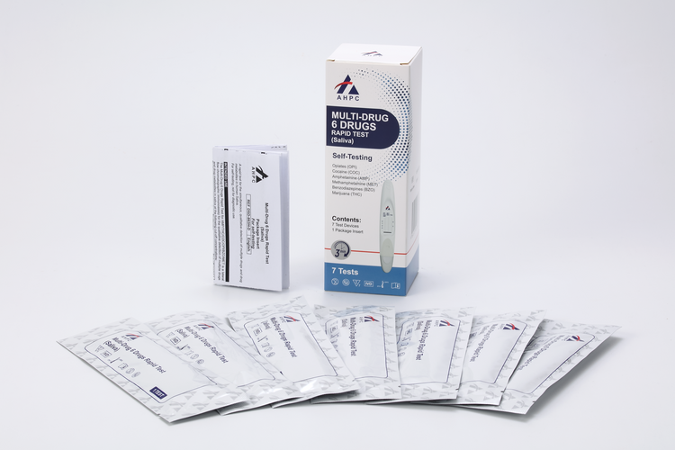AHPC Multi-Drug 6 Drugs RapidTest (Oral  Fluid)OPI50/COC50/AMP50+MET50/BZO10+THC 15 Box/7 Tests