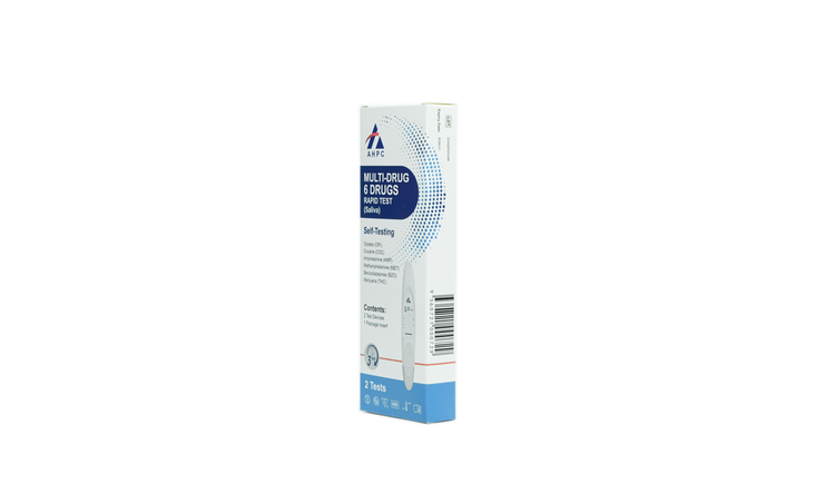 AHPC Multi-Drug 6 Drugs RapidTest (Oral  Fluid)OPI50/COC50/AMP50+MET50/BZO10+THC 15 Box/2 Tests