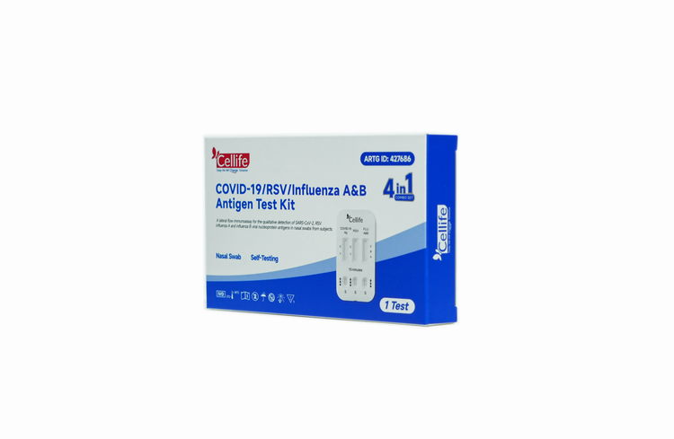 Cellife 4-in-1 COVID-19, RSV & Influenza A/B Rapid Antigen Test Kit