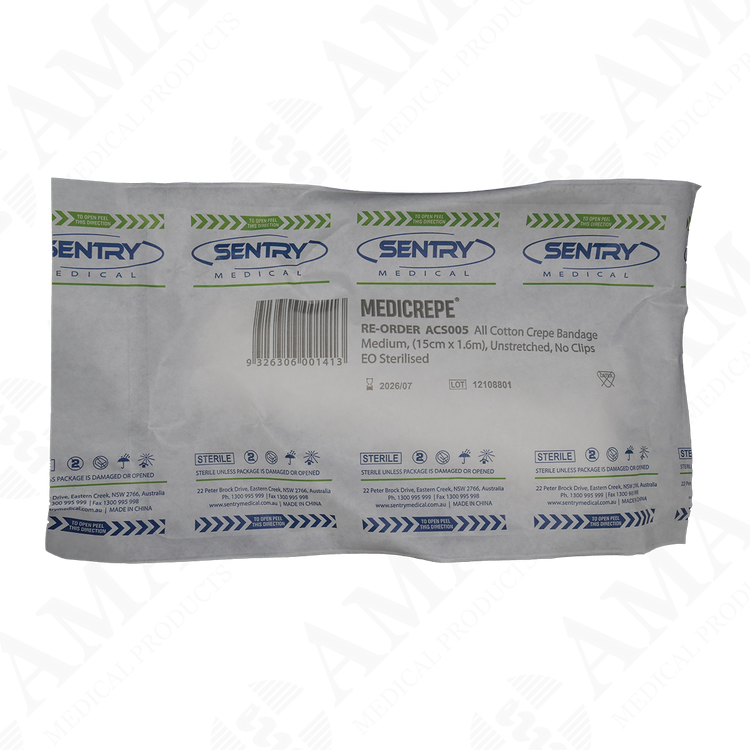 Medicrepe Cotton Crepe Bandage Medium Weight Sterile (Various Sizes)
