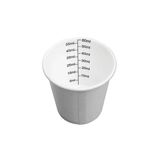 Haines Paper Medicine Measure Cup 60ML with 5ML Graduation