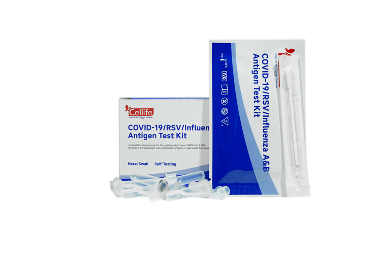 Cellife 4-in-1 Rapid Antigen Test (Covid-19, RSV and Influenza A&B) Box/4 Tests