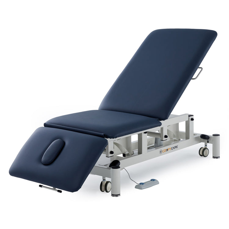 Three Section Short Head 66cm Wide Electric Hi/Low Treatment Couch c/w Surround Bar