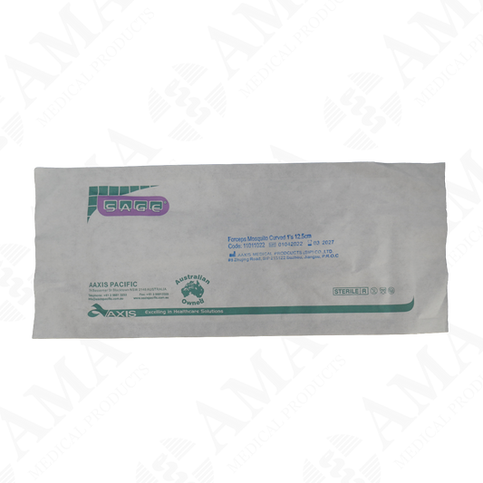 Aaxis Forceps Halstead Mosquito Curved 12.5cm Sterile Disposable