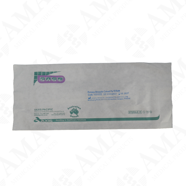 Aaxis Forceps Halstead Mosquito Curved 12.5cm Sterile Disposable